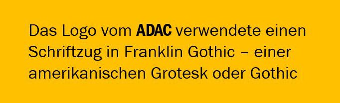 Das Logo vom ADAC in Franklin Gothic